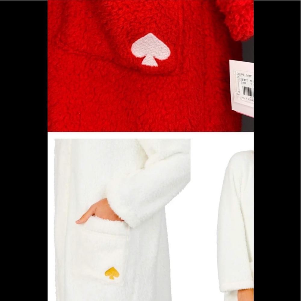New Kate Spade Sherpa Fleece Jacket Robe